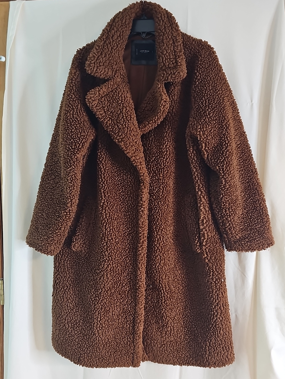 Lucky Brand Women's Brown Teddy Coat